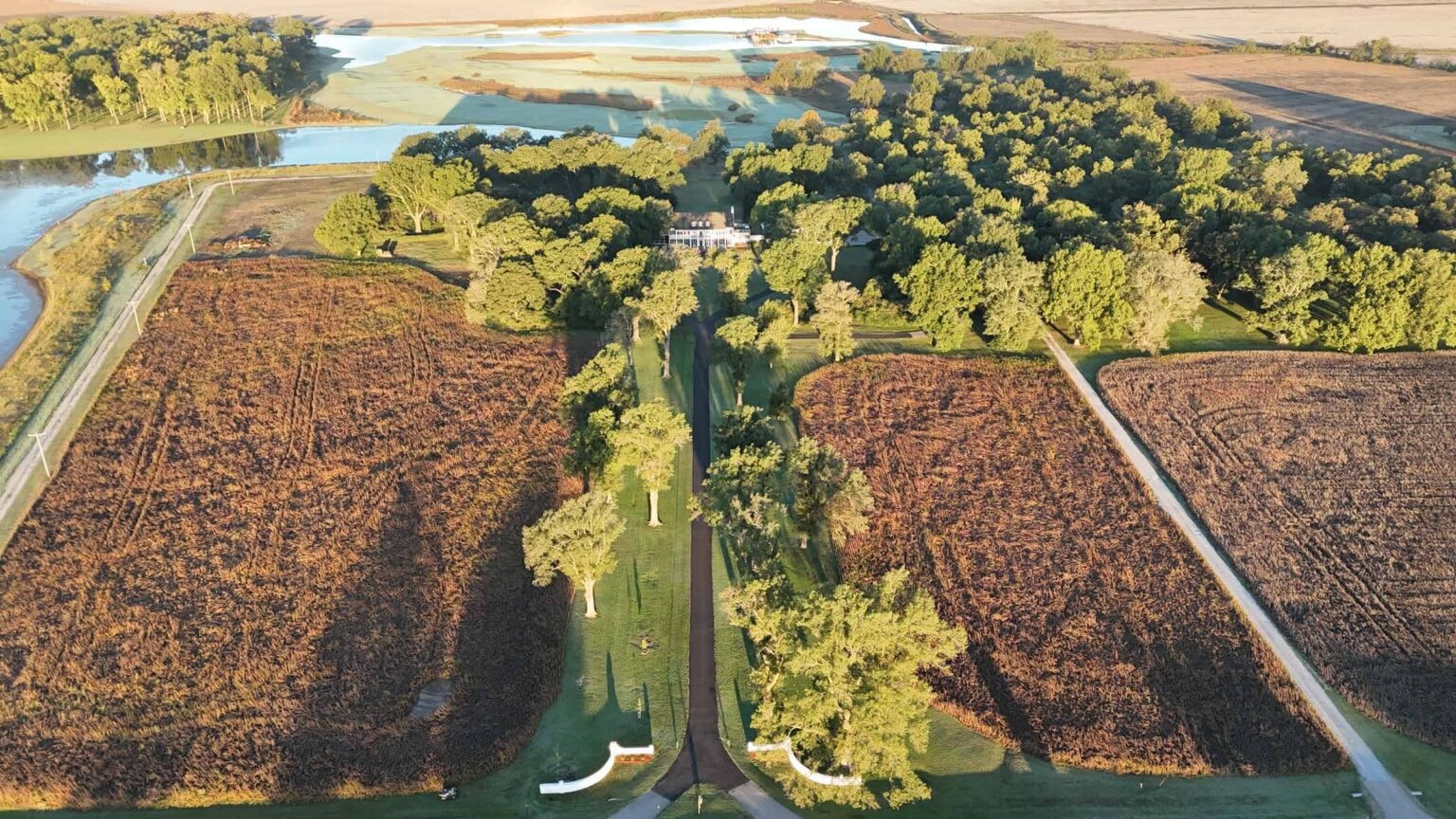 Oak Meadow Estate grounds and lake view